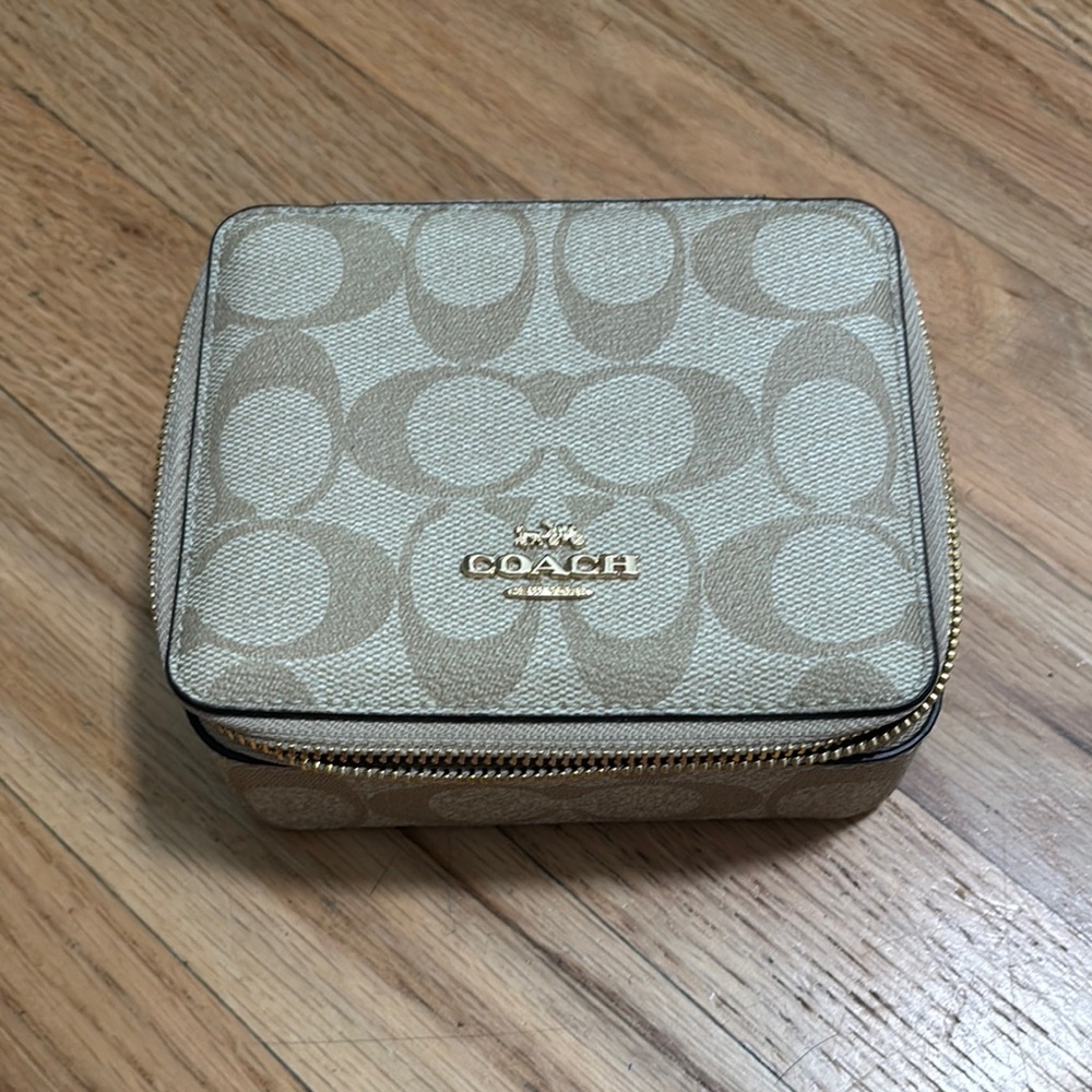 Coach Tan and Cream Jewelry Case